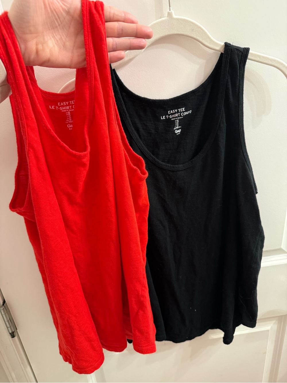 GAP Easy Tee Tank in Bright Red & one black